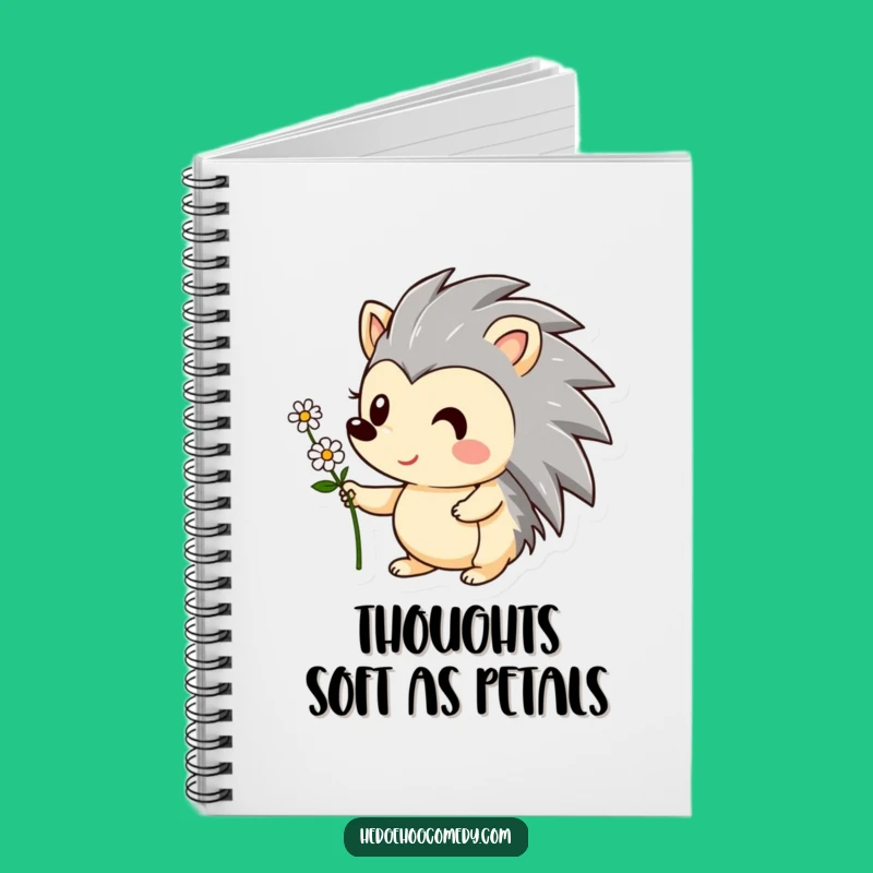 Funny Hedgehog Notebook: Cute Flower Offering Hedgehog - Journal Your Thoughts Gift