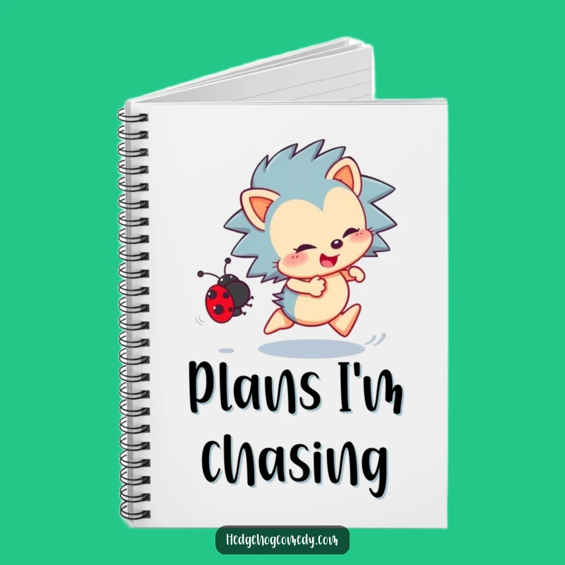 Funny Hedgehog Notebook: Enthusiastic Ladybug Chase, Journaling Fun Gift