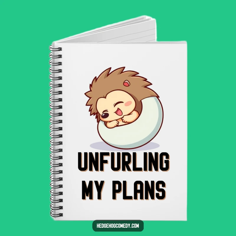 Funny Hedgehog Uncurling Notebook: Surprise Journal, Perfect Gift for Curious Minds