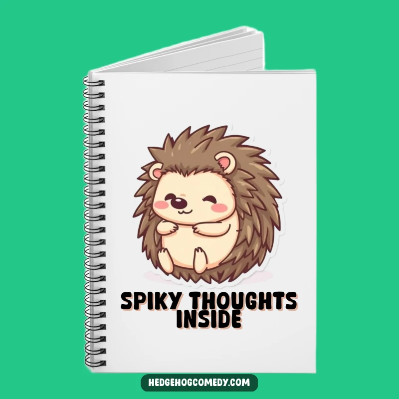 Funny Kawaii Hedgehog Ball Notebook - Cute Prickly Friend Rolling for Notes and Giggles Gift