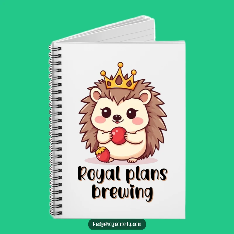Funny Kawaii Hedgehog Crown Notebook: Jot Down Ideas with Cute Humor