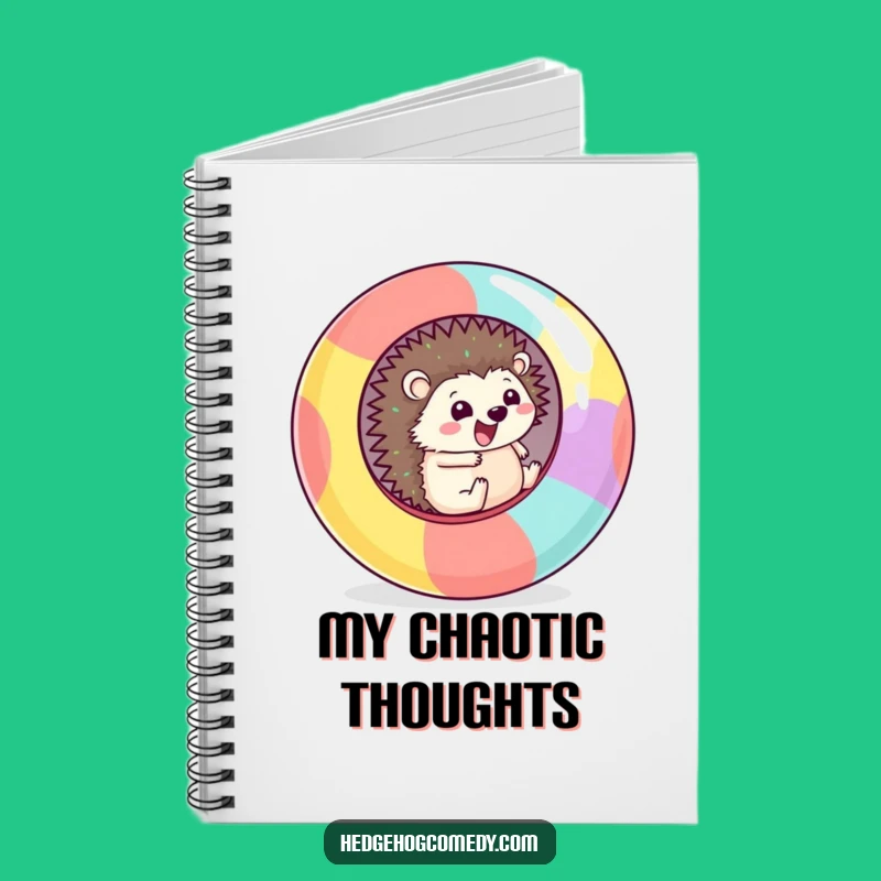 Funny Kawaii Hedgehog Rolling Notebook: Adventure Journal Gift