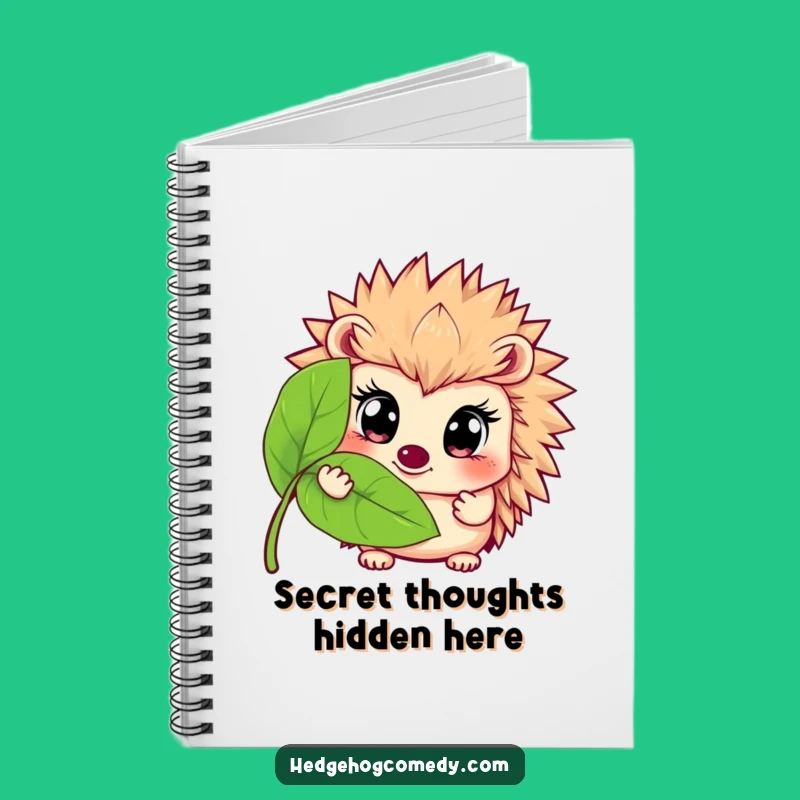Funny Hedgehog Leaf Peek Notebook: Wide-Eyed Prickly Friend's Journal Gift