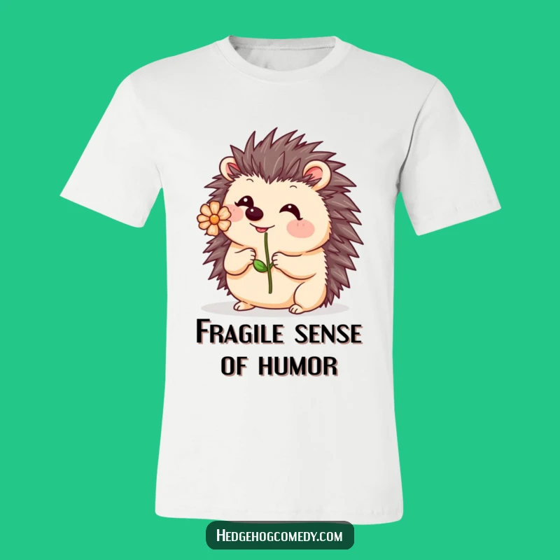 Funny Kawaii Hedgehog Flower Nose Tee: Playful Wobble, Cute Design, Comfortable Funny Gift