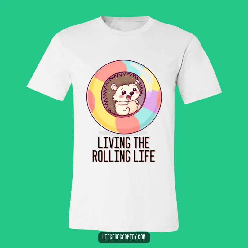 Funny Kawaii Hedgehog Rolling T-Shirt: Adventure Tee Gift