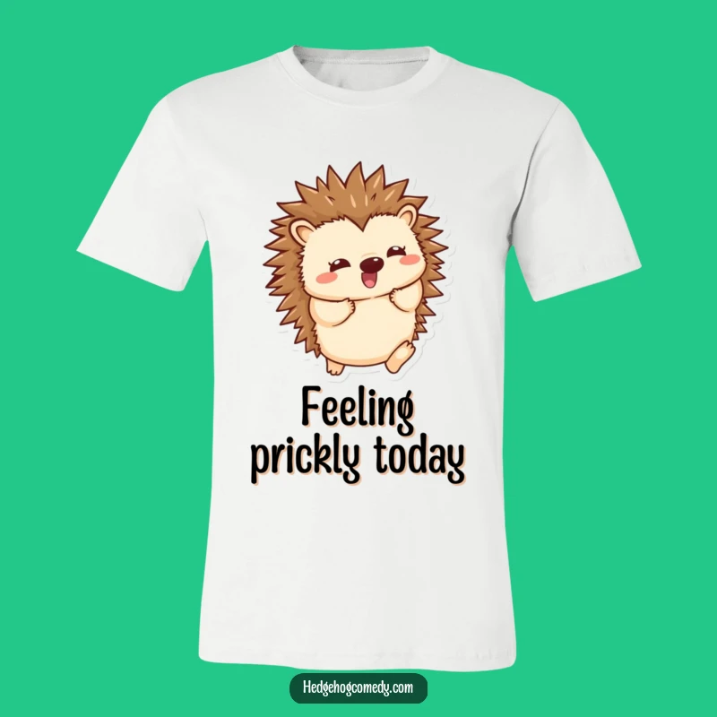 Funny Kawaii Hedgehog T-Shirt: Playful Spine Wiggle - Express Your Joyful Energy!