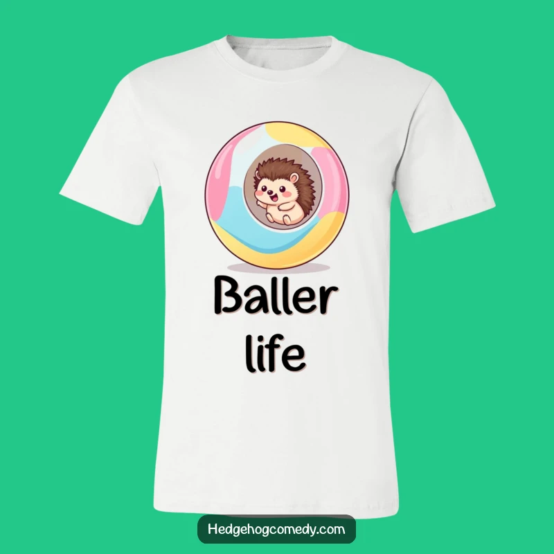 Funny Rolling Hedgehog T-Shirt: Exciting Kawaii Ball Rider Tee