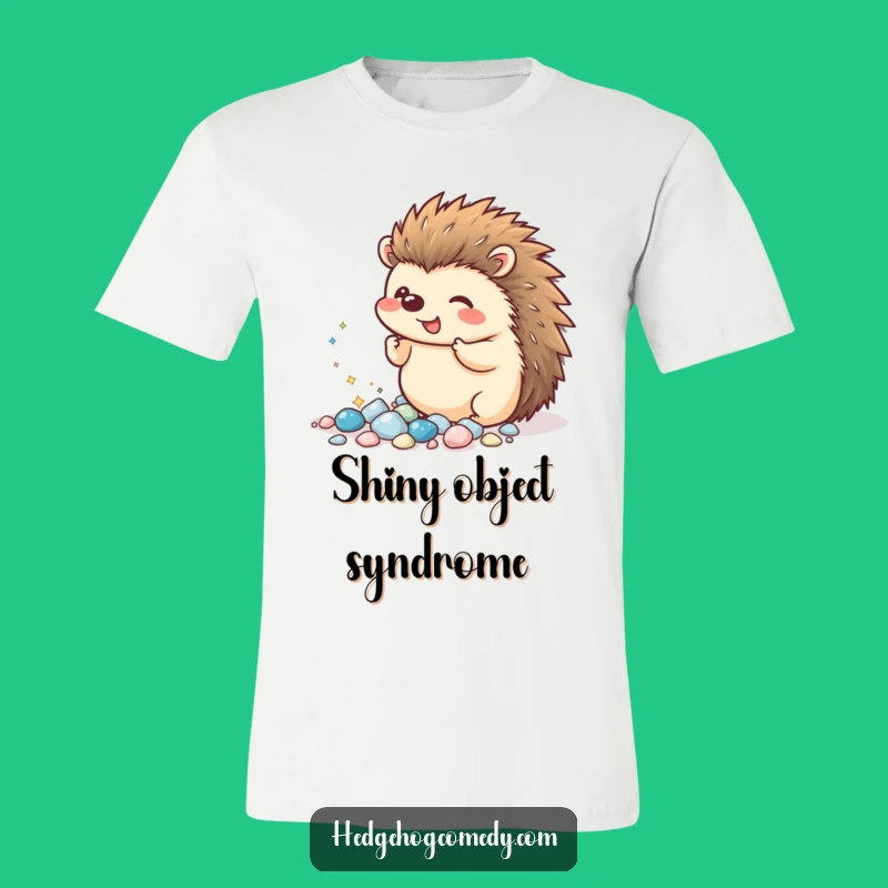 Funny Kawaii Hedgehog Pebble Tee: Sparkling Collection, Enthusiastic Design, Comfortable Funny Gift