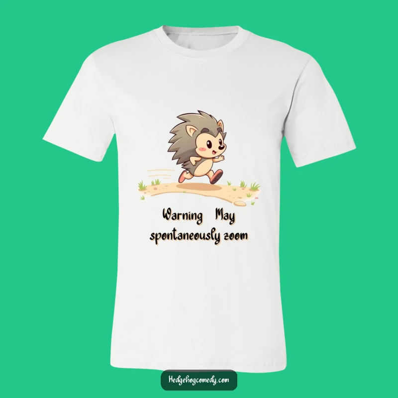 Funny Energetic Hedgehog Zipping T-Shirt: Unleash Your Inner Speed Demon!