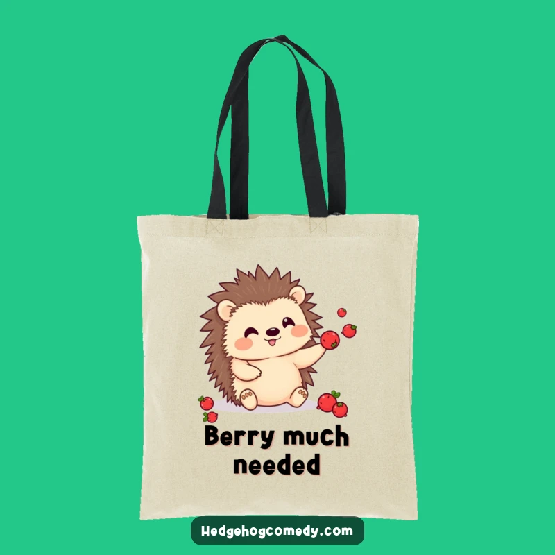 Funny Kawaii Hedgehog Berry Juggling Tote Bag - Hilarious Prickly Companion for Market Fun Gift