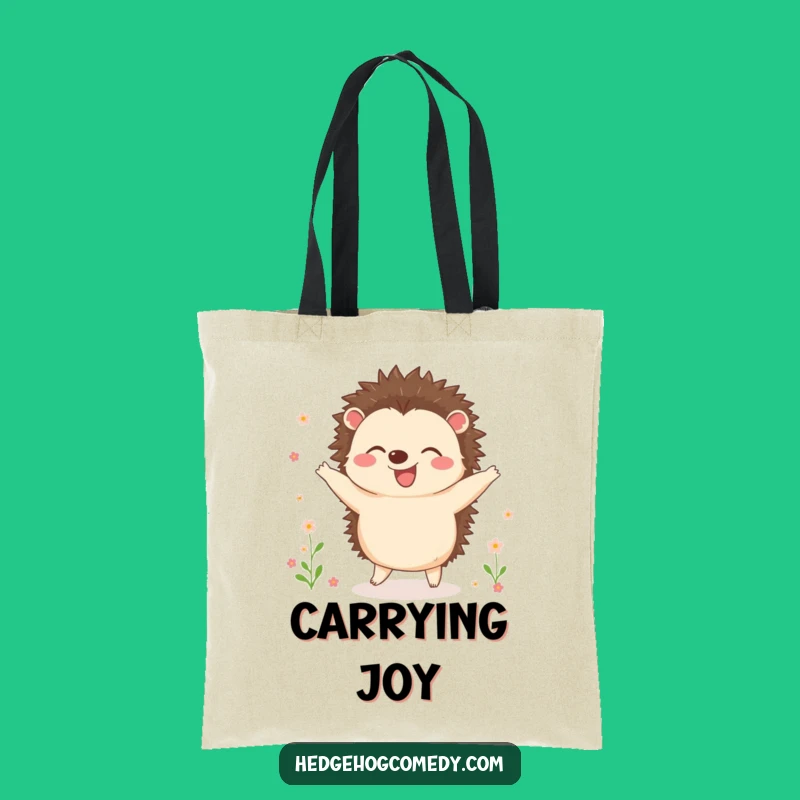 Funny Dancing Hedgehog Tote Bag: Blooming Carry-all, Perfect Gift
