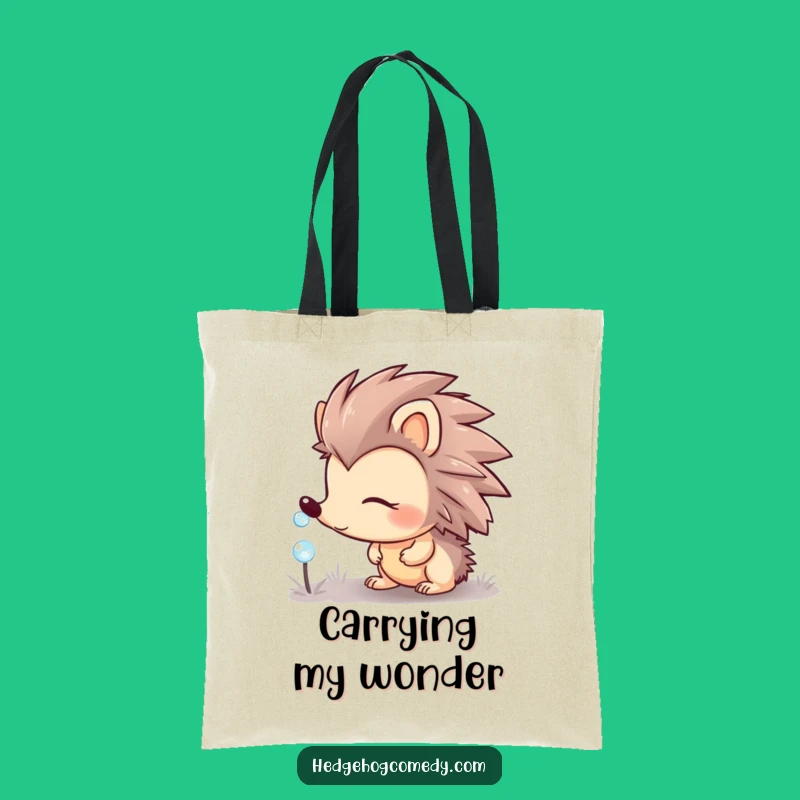 Funny Hedgehog Tote Bag: Carry Nature's Charm, Great Gift for Outdoorsy