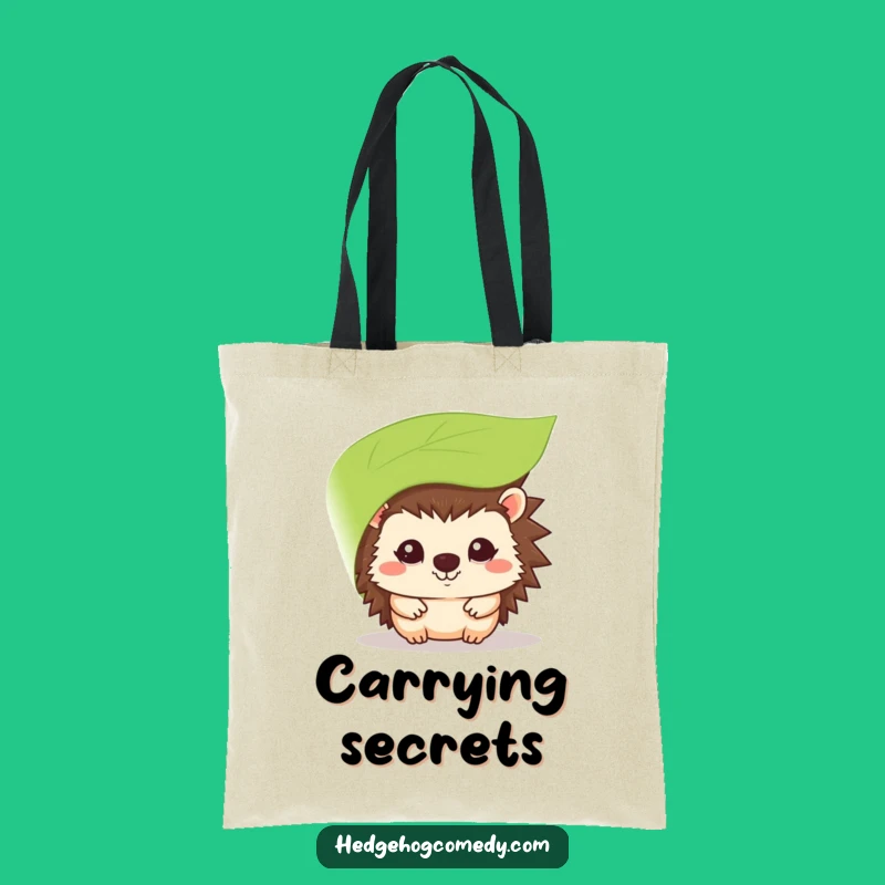 Funny Kawaii Hedgehog Shy Peek Tote Bag - Hilarious Prickly Friend for Subtle Style Gift