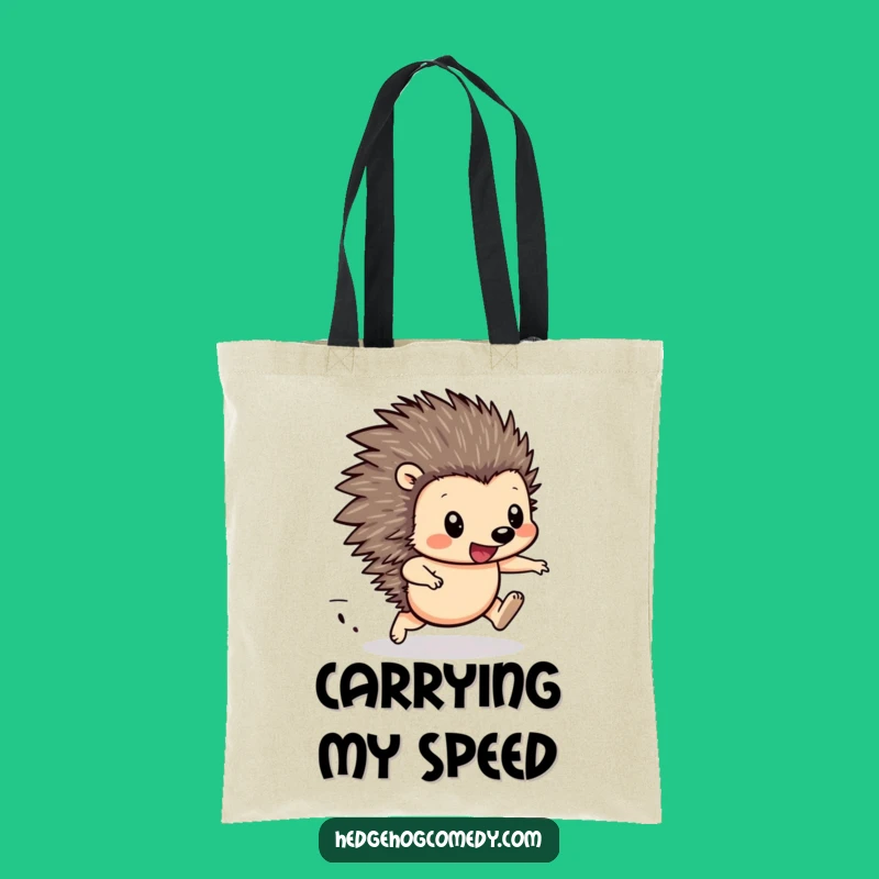 Funny Hedgehog Racing Tote Bag - Spacious & Determined Carryall, Gift