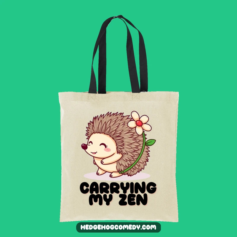 Funny Hedgehog Rolling Tote Bag: Flower Design, Spacious & Humorous Gift