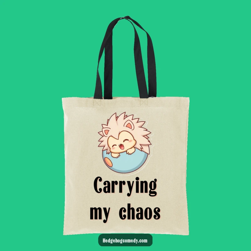 Funny Hedgehog Tote Bag: Joyful Rolling Ball, Chic Funny Gift for Cozy Essentials