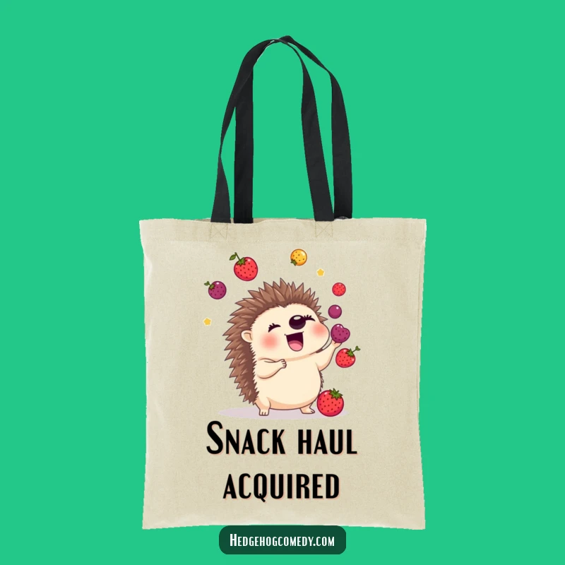 Funny Juggling Hedgehog Tote Bag: Berry Carrying Fun, Perfect Gift