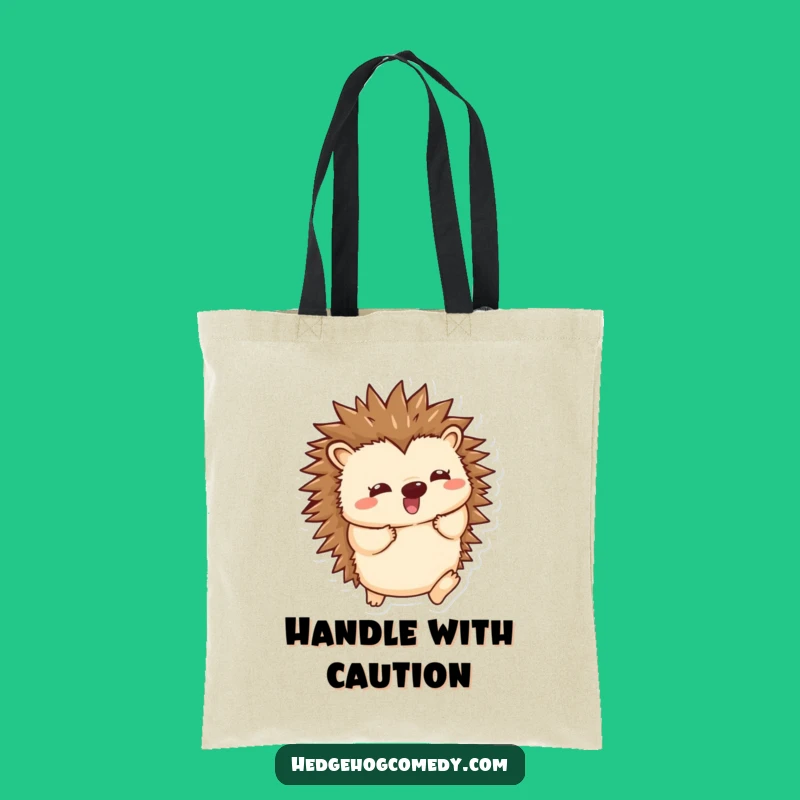 Funny Kawaii Hedgehog Tote Bag: Playful Spine Wiggle - Carry Your Joy Everywhere!