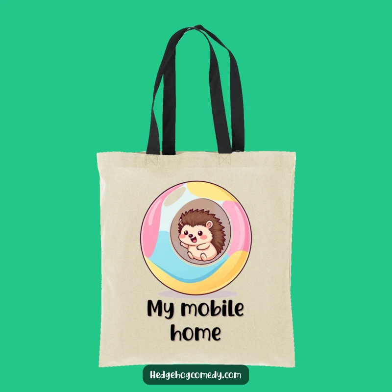 Funny Rolling Hedgehog Tote Bag: Cute Kawaii Ball Adventure Carryall
