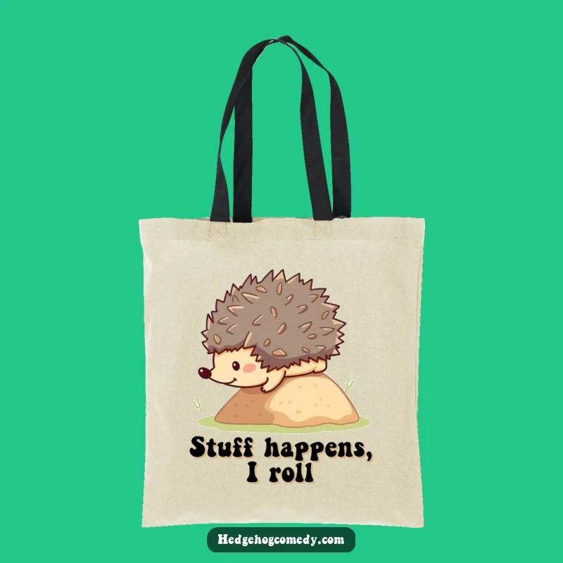 Funny Rolling Hedgehog Tote Bag: Kawaii Animal Carryall, A Hilarious Gift for Everyday Use
