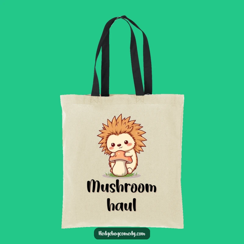 Funny Kawaii Hedgehog Tote Bag - Whimsical Humorous Gift for Forest Finds